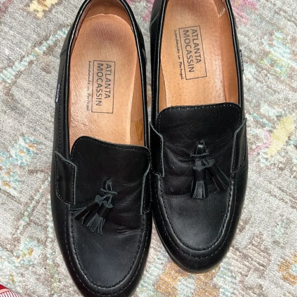 Atlanta mocassin black tassel dress loafers sz 38